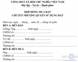 Hợp đồng mua bán chuyển nhượng quyền sử dụng đất