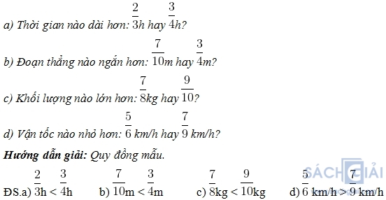 Hướng Dẫn Giải Bai Tập Sgk Toan Lớp 6 Tập 2 Trang 23 24 So Sanh Phan Số Sach Giải