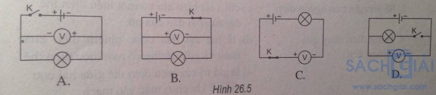 Giải bài tập SBT Vật lý lớp 7 bài 26: Hiệu điện thế giữa hai đầu dụng cụ điện