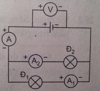 Giải bài tập SBT Vật lý lớp 7 bài 28: Thực hành: Đo hiệu điện thế và cường độ dòng điện đối với đoạn mạch song song
