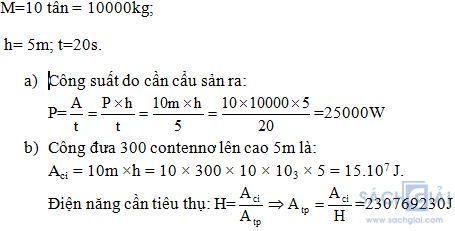 Giải bài tập SBT Vật lý lớp 8 bài 15: Công suất