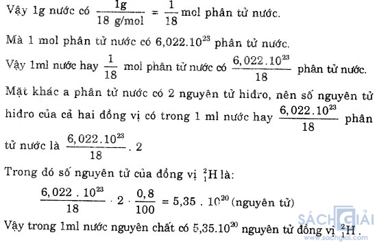 Giải bài tập trang 13, 14 SGK Hóa học lớp 10: Hạt nhân nguyên tử, nguyên tố hoá học, đồng vị