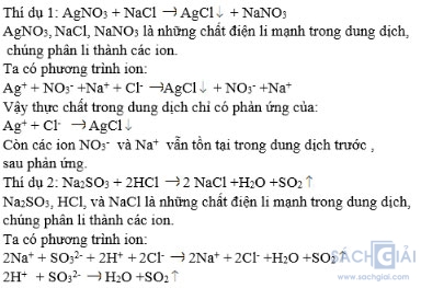 Phản ứng trao đổi ion trong dung dịch các chất điện li