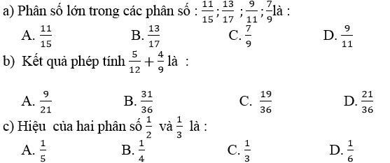 Đề kiểm tra Toán 4 | Đề thi Toán 4