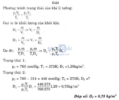 giai bai tap vat ly 10 bai 31 cau B2