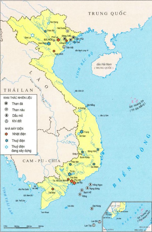 Lược đồ các trung tâm công nghiệp tiêu biểu của Việt Nam năm 2002