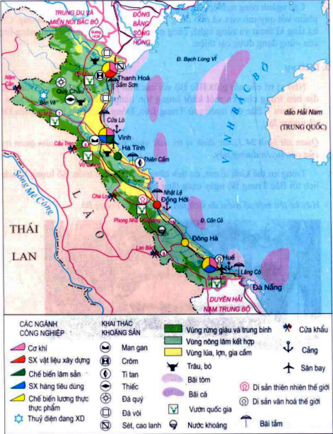  Lược đồ kinh tế vùng Bắc Trung Bộ