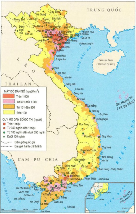 luoc do phan bo dan cu va do thi viet nam nam 1999