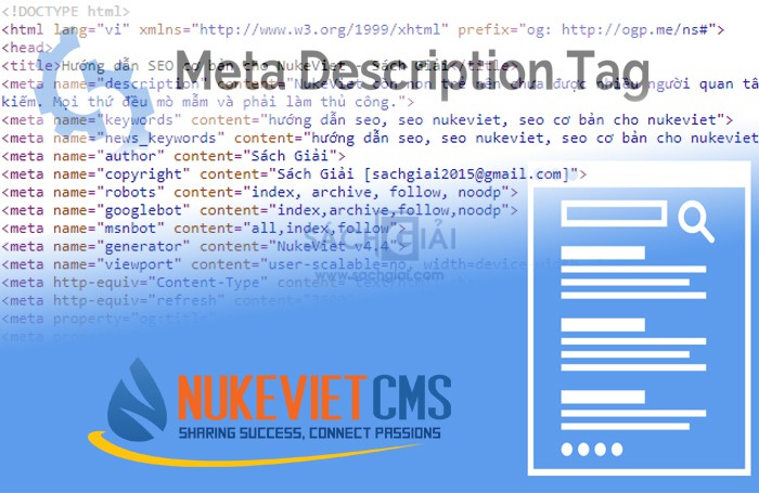 Hướng dẫn tăng số ký tự thẻ meta description NukeViet
